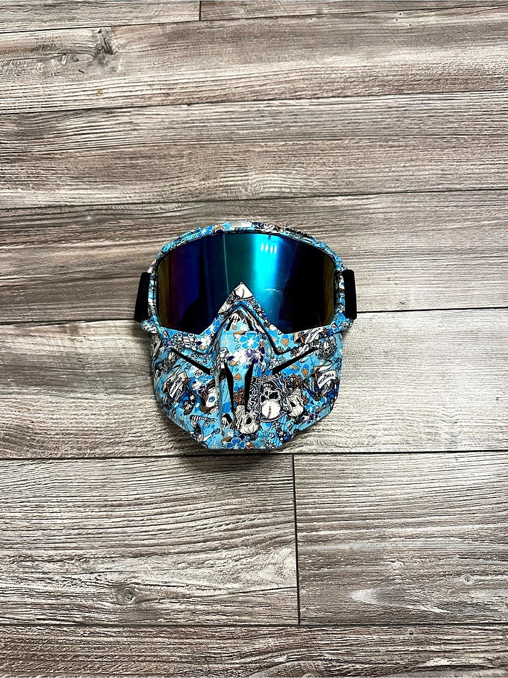 Blue & Black Printed Goggles Like New